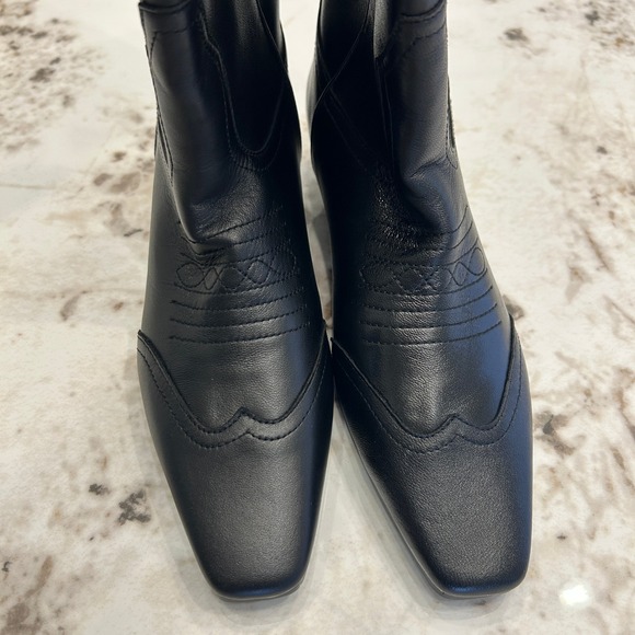 Steve Madden Dollie Black Leather Western Knee High Cowboy Boots Size 8.5 - Picture 3 of 12